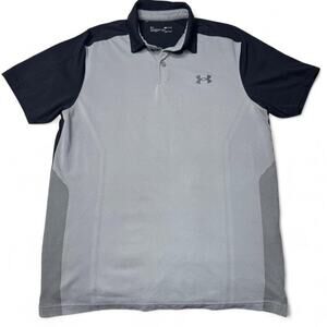 Under Armour Vanish Champion Golf Polo Shirt M Grey Black Performance Stretch